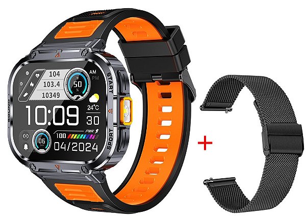 Nx23 relógio inteligente 2 polegadas ultra grande tela led lanterna bt chamando