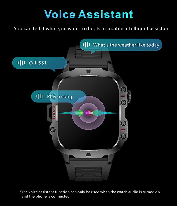2025 relógio inteligente ao ar livre masculino 2.01 "tela 3atm à prova dwaterpro