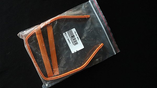 KIT BORRACHA CARCACA CARENAGEM FRONTAL DO EBAM 14R FAIXA LARANJA S/ BORDA