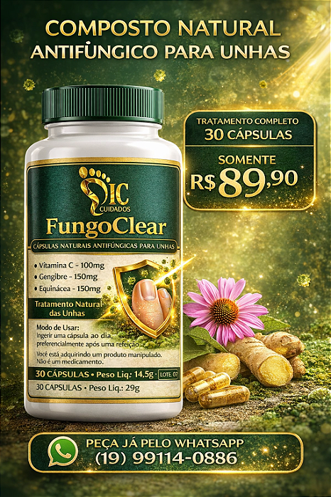 FungoClear IC Cuidados – Cápsulas Antifúngicas Naturais