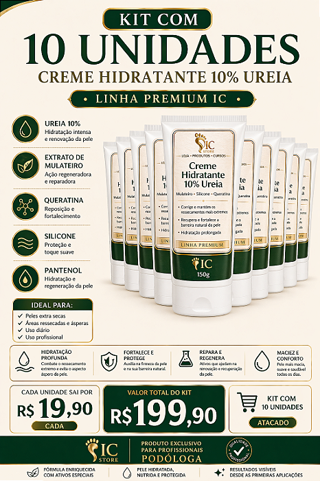 CREME HIDRATANTE 10% UREIA – LINHA PREMIUM IC
