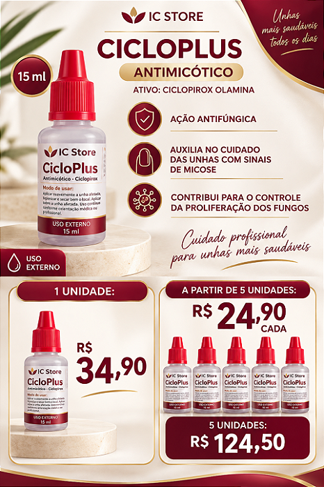 CICLOPLUS – Solução Antimicótica | 15ml