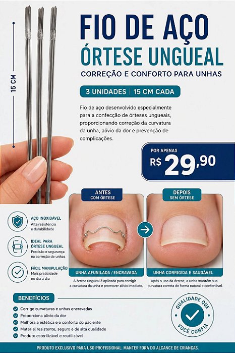 🦶 FIO DE AÇO PARA ÓRTESE UNGUEAL