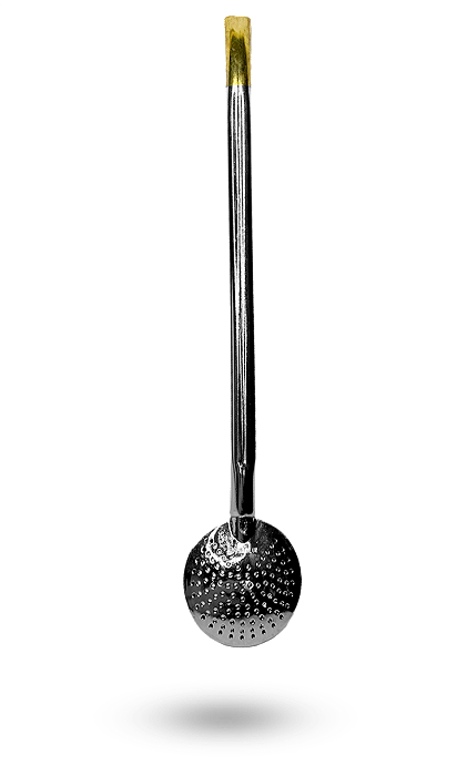 Bomba para Chimarrão em inox mod. Tradicional Piteira dourada
