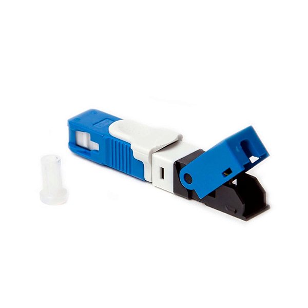 Conector Óptico Reutilizável SPX SM 9/125µ SC-UPC DROP FLAT Trava Click