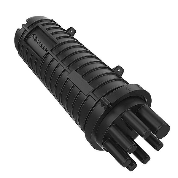 Caixa de Emenda Óptica 24FO a 144FO - Aérea/Subterrânea - JUMBO - PRETA