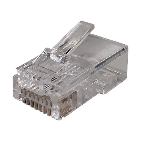 Conector RJ45 Macho 8x8 CAT.6 PASSAGEM - 10 peças