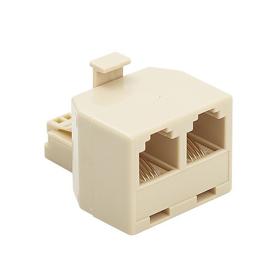 Adaptador Modular 6P4C - RJ11 Macho x 2 RJ11 Fêmea