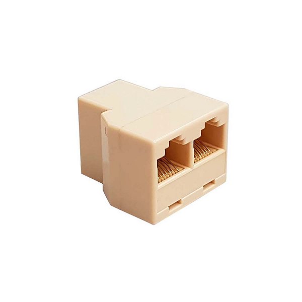 Adaptador Modular Triplo RJ45 8x8 - 3 Fêmeas