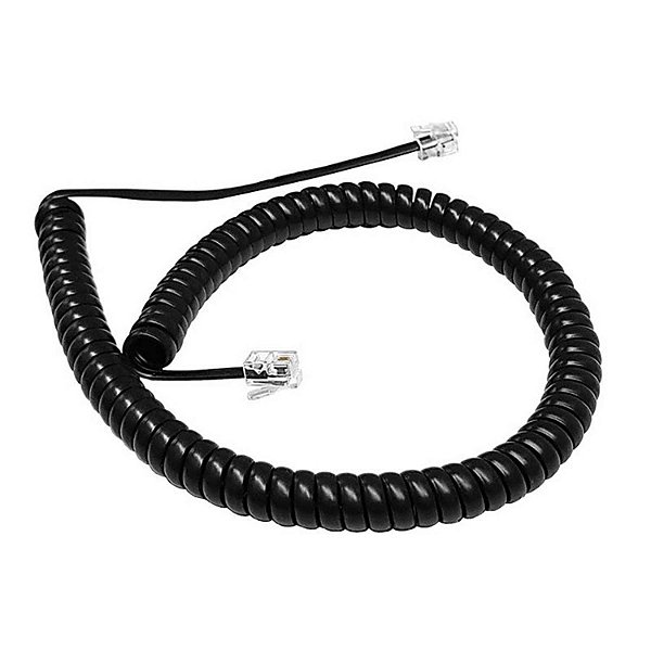 Cordão Espiral Modular KS 4245 PRETO 3,2 metros 4 VIAS RJ9 4x4 - 1140005