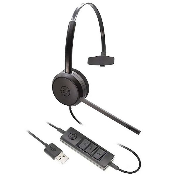 Fone Operador BRAVO USB MONO - Headset Plug USB - 01183-1