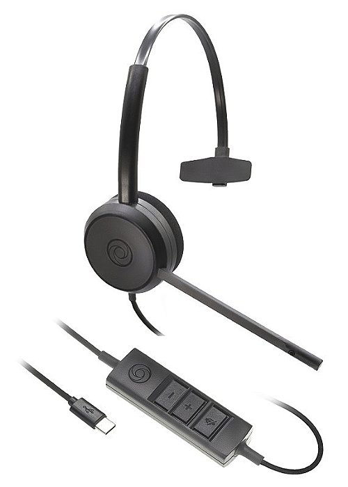 Fone Operador BRAVO USB-C MONO - Headset Plug USB-C - 01183-3