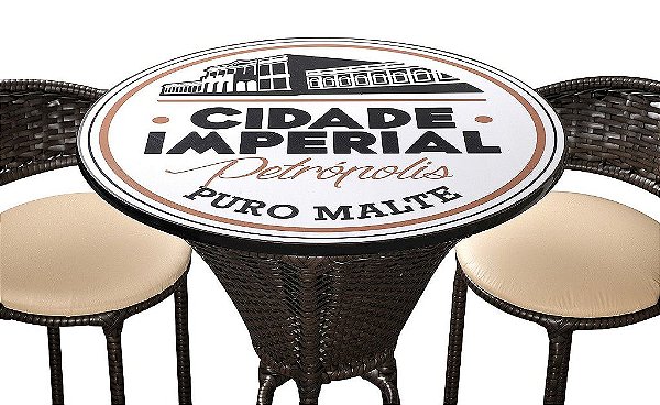 Conjunto Bistro Imperatriz com Tampo em MDF Cerveja Cidade Imperial