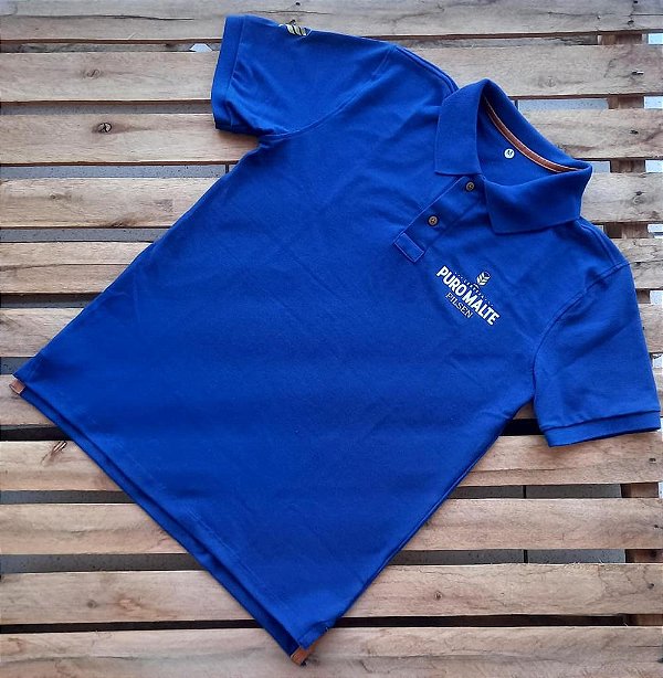 CAMISETA POLO PURO MALTE AZUL-PP