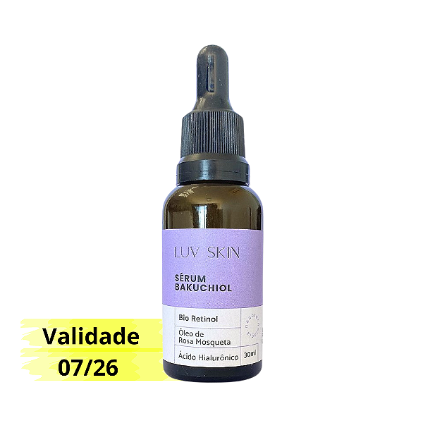 Sérum Bakuchiol Luv Skin – alternativa vegana ao retinol para renovar e rejuvenescer a pele