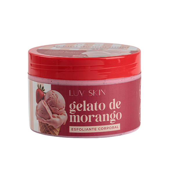 Esfoliante Corporal Gelato de Morango Luv Skin – hidratação intensa e renovação suave