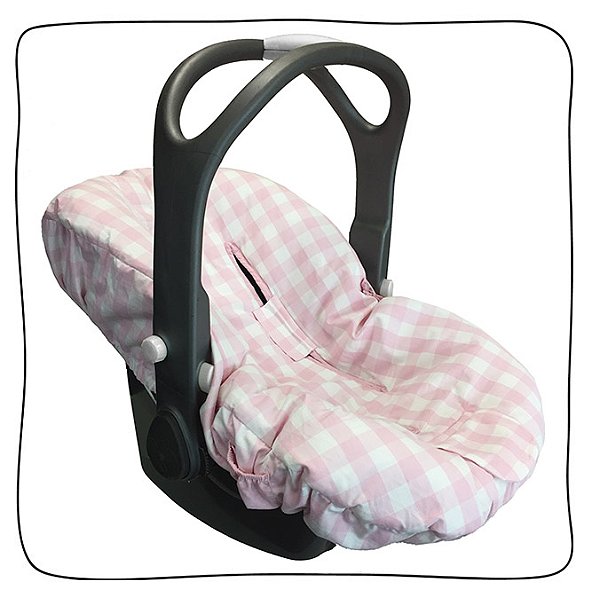Protetor de Bebê Conforto - Xadrez Rosa