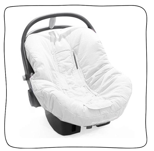 Protetor de Bebê Conforto - Fustão Branco