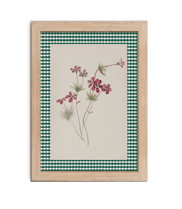 Quadrinho Floral B com paspatur em tecido