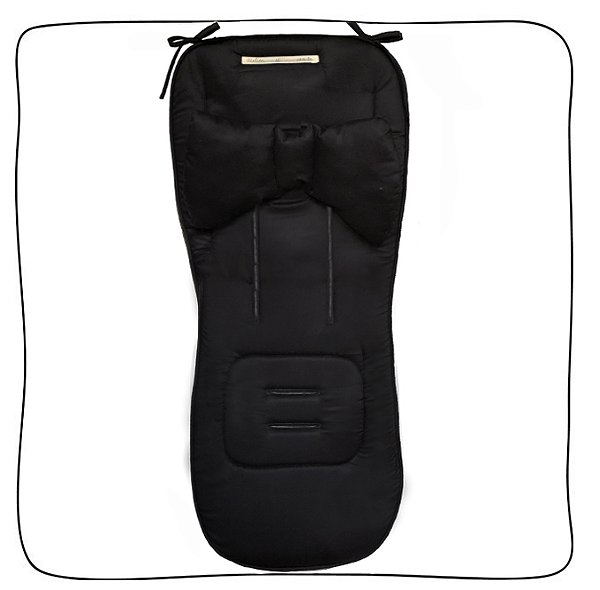 Protetor de Carrinho Fenda + Almofada - Fustão Preto