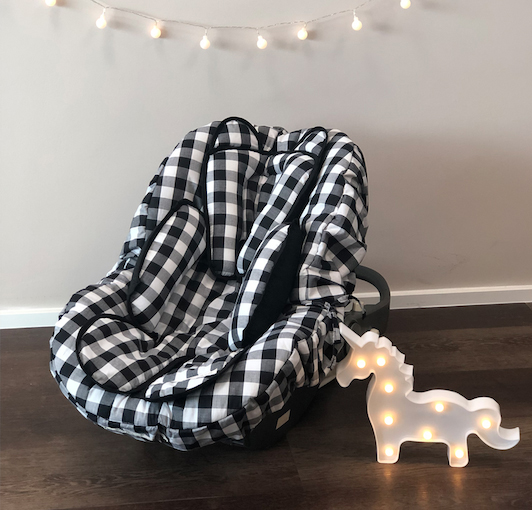 Protetor de Bebê Conforto - Xadrez P&B