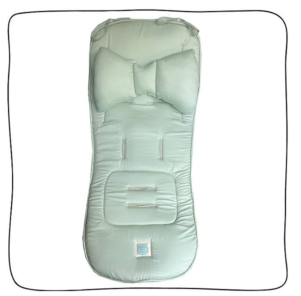 Protetor de Carrinho II Viés + Almofada - Fustão Verde