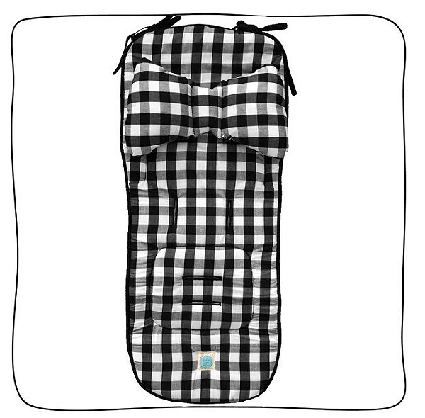 Protetor de Carrinho II Viés + Almofada - Xadrez PB