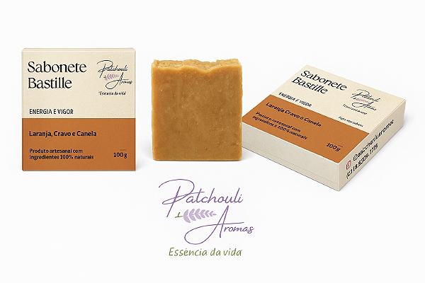 Sabonete Natural Vegano de Laranja, Cravo e Canela – Energia, Vigor e Bem-Estar