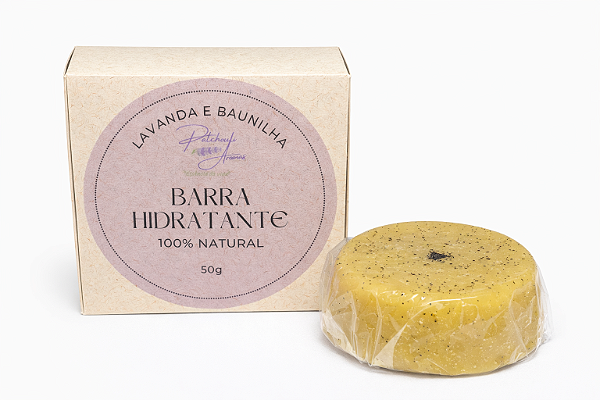 Hidratante Corporal em Barra Natural de Lavanda e Favas de Baunilha – Hidratação Intensa e Conforto da Pele