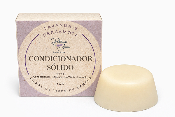 Condicionador em Barra Natural de Lavanda e Bergamota – Hidratação Suave e Equilíbrio
