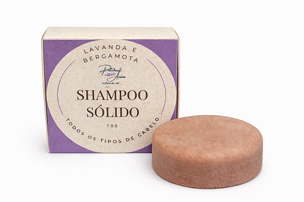 Shampoo em Barra Natural de Lavanda e Bergamota – Cuidado Suave para Couro Cabeludo Sensível