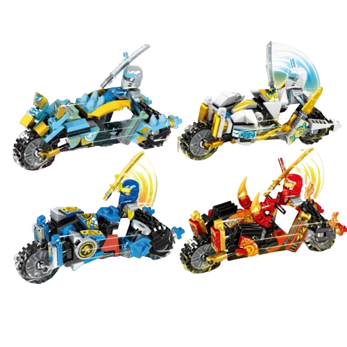 Conjunto 4 motos Ninjago - Blocos de Montar