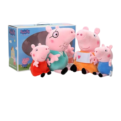 Kit 4 Pelúcias Família Peppa Pig 30cm