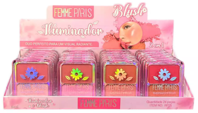 Iluminador e Blush Femme Paris (9g) | Maquiagem Radiante FR125