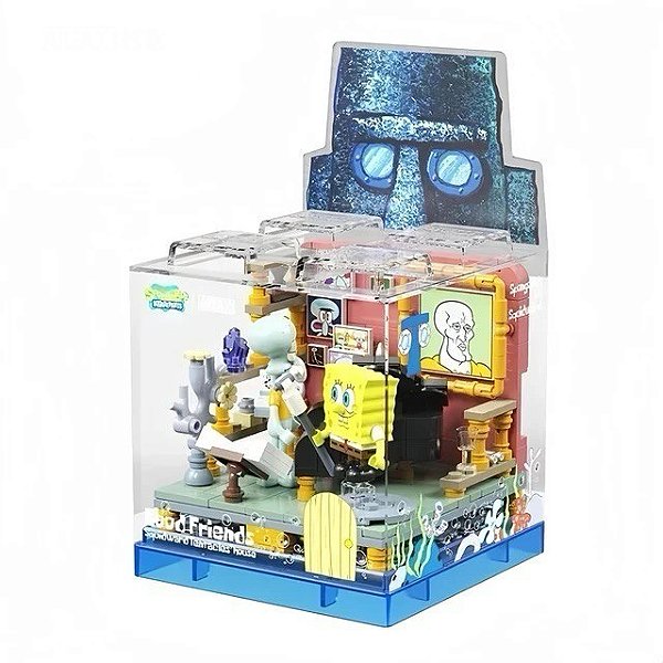 Blocos Box Bob Esponja Casa Lula Molusco - Original Nickelodeon