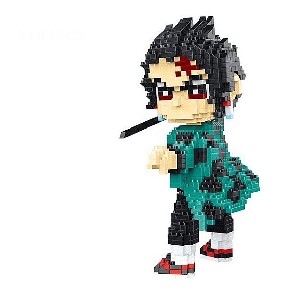 Figure Tanjiro Kamado Demon Slayer - Mini Blocos de Montar