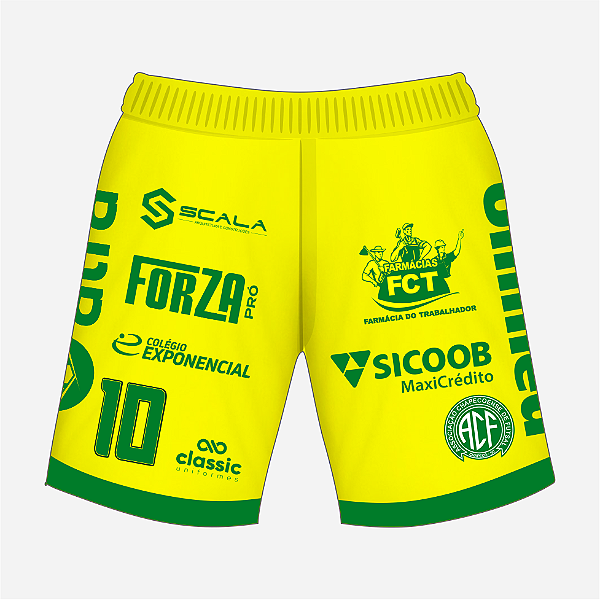 Calção Chapecoense Futsal | 2026 Original - Jogo 3 amarelo Masculino