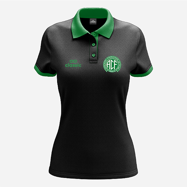Camisa Polo Chapecoense Futsal | 2026 Original – Viagem Preta Feminina
