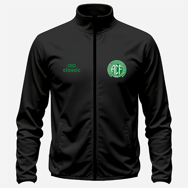 Jaqueta Corta Vento Chapecoense Futsal | 2026 Original - Passeio Preta Masculina