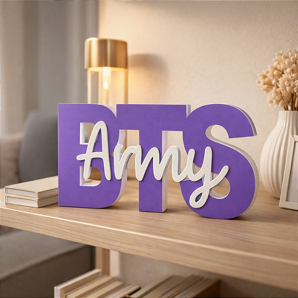 Placa Letreiro BTS/ARMY kpop