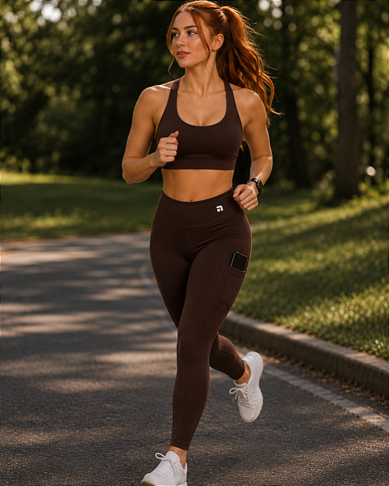 Legging Tudo no Lugar com Bolso - Marrom