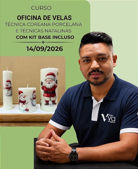 Oficina de Velas com Técnica Coreana Porcelana e Técnicas Natalinas | 14/09/2026 | Presencial