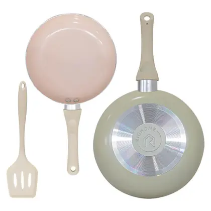 Kit Frigideira/Espátula Antiaderente Cerâmica 3pcs