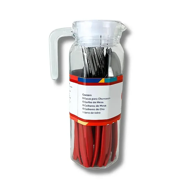 Kit Talheres 24 Peças New Caprese com jarra em vidro