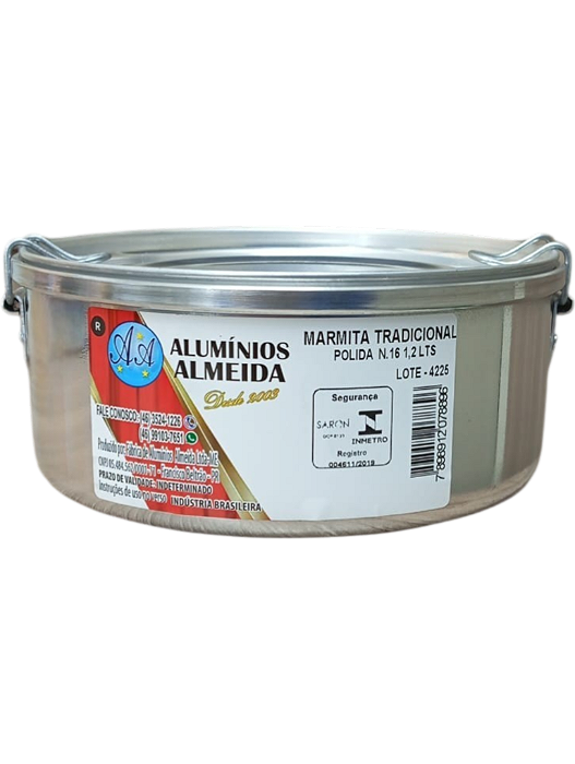 Marmita Alumínio Polida Nº16