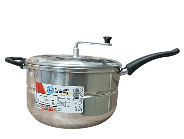 Pipoqueira Alumínio Bojuda Polida Nº22