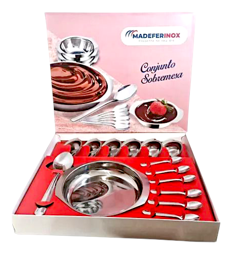 Kit sobremesa 14 peças em inox