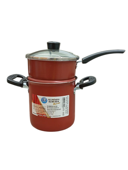 Kit Cuscuzeira Antiaderente 400ml de Alumínio