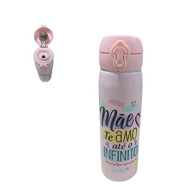 Garrafa de Alumínio 600ml Dia das Mães