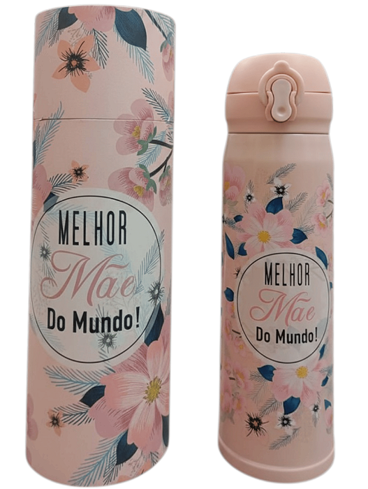 Garrafa Térmica Inox 400ml Dia das Mães